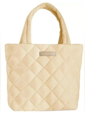 Donna Karan Cream Quilted Tote Bag